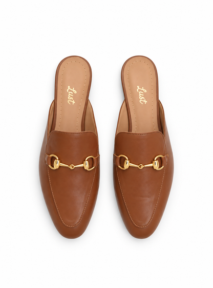 Mule Sarah Couro Caramelo