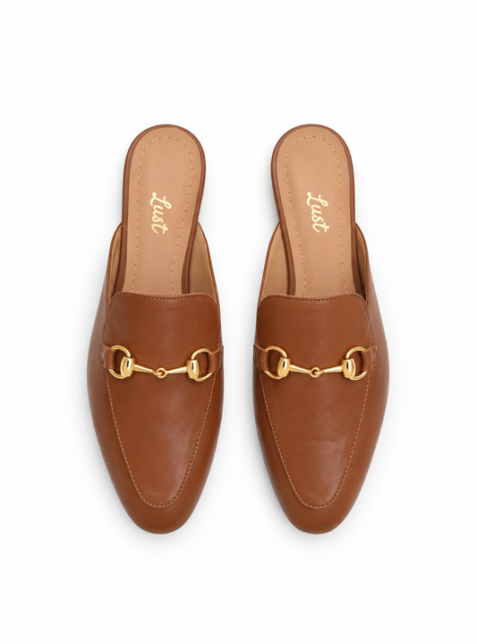 Mule Sarah Couro Caramelo
