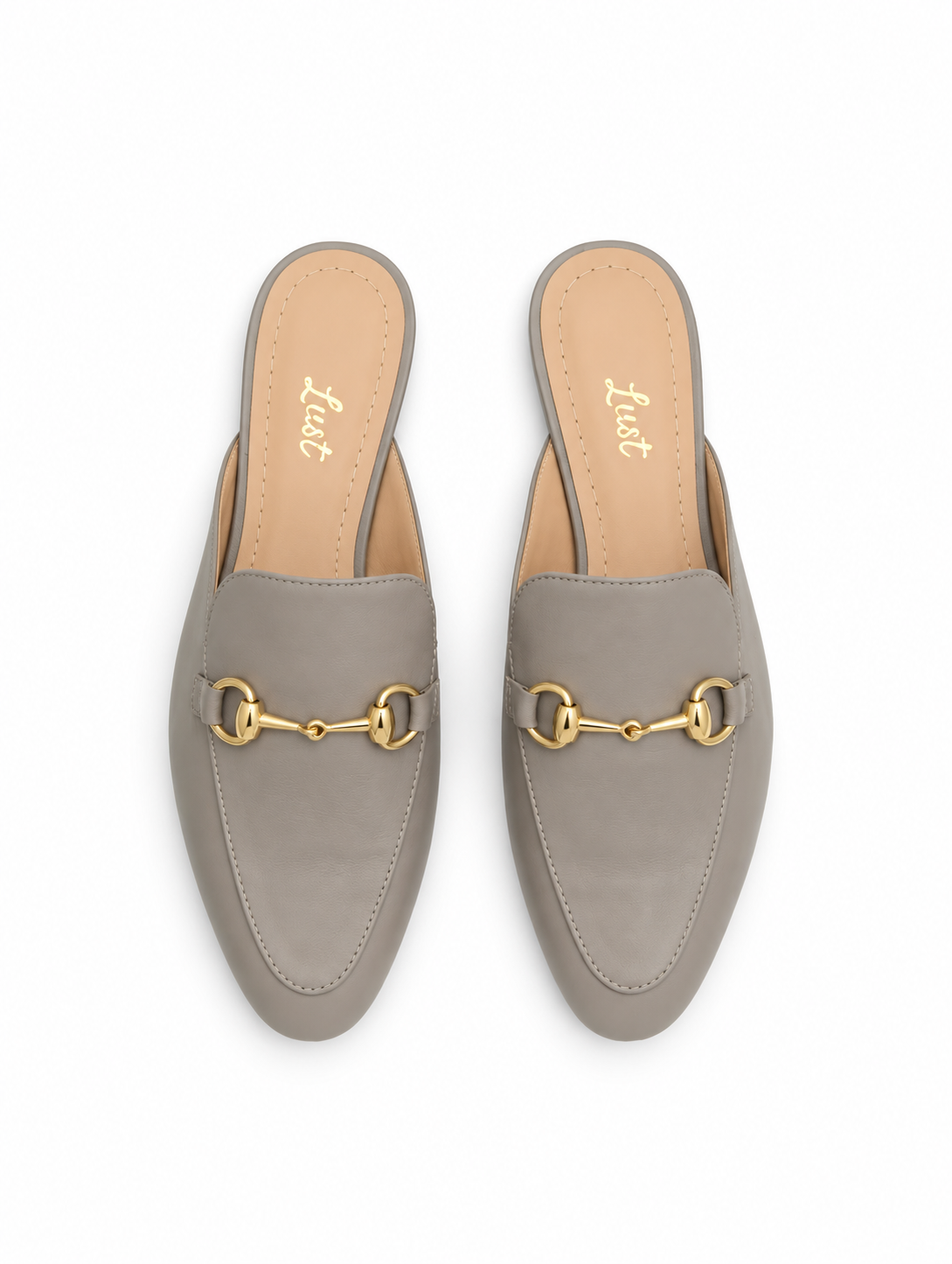 mule sarah couro cinza