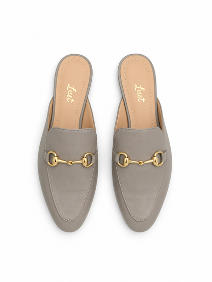 Mule Sarah Couro Cinza